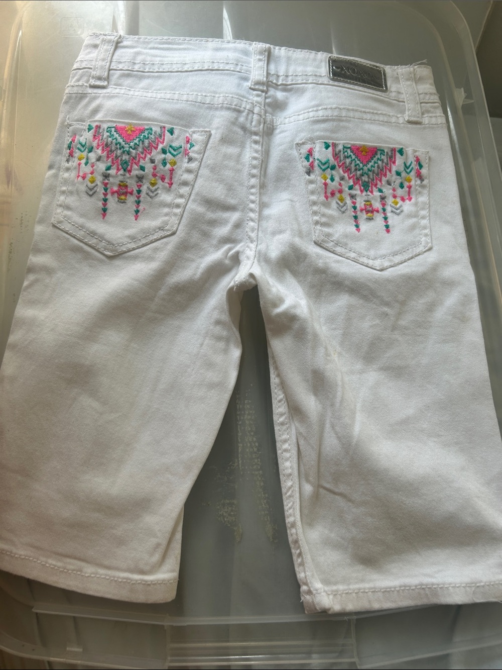 XOXO White Girls' Cotton Blend Shorts